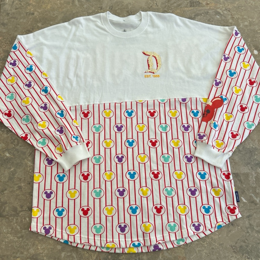 Disneyland Resort Spirit Jersey Popcorn Logo Long Sleeve XL NWT